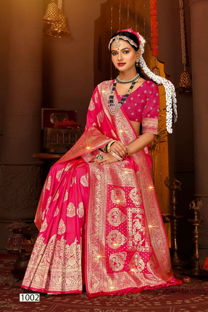 Dulhan Silk Saroski Vol 1 By Saroj Swarovski Work Silk Wedding Sarees Wholesalers In Delhi